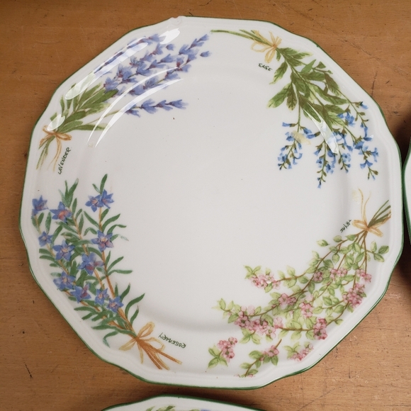 Mikasa Botanical Bouquet Lot Of 4 Salad Dessert Plates  8.5" - Picture 4 of 8